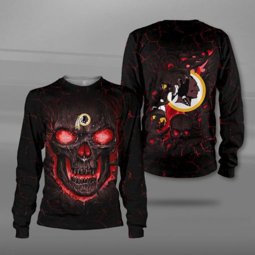 Washington redskins lava skull full printing sweatshirt