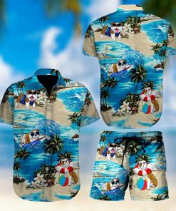 Beach hawaii bulldog hawaiian shirt 1