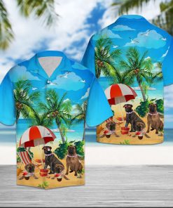 Beach hawaii bullmastiff hawaiian shirt 2