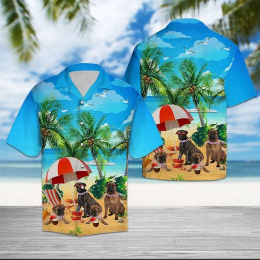 Beach hawaii bullmastiff hawaiian shirt 2
