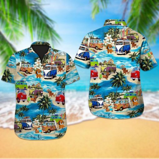 Beach hawaii dachshund dog hawaiian shirt 1