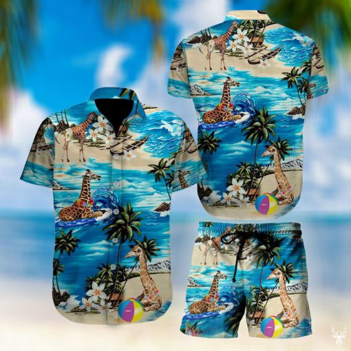 Beach hawaii giraffe hawaiian shirt 1
