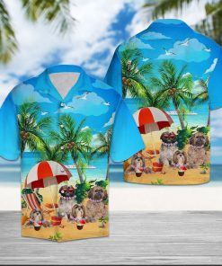 Beach hawaii lhasa apso hawaiian shirt 1