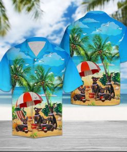 Beach hawaii miniature pinscher hawaiian shirt 1