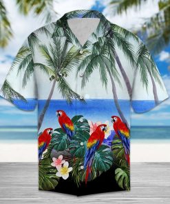 Beach hawaii parrot hawaiian shirt 1