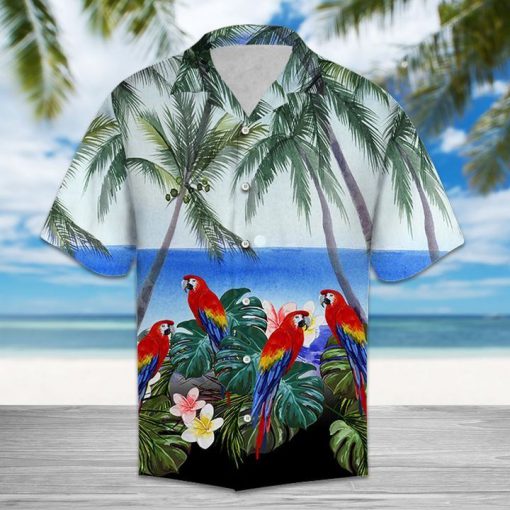 Beach hawaii parrot hawaiian shirt 2