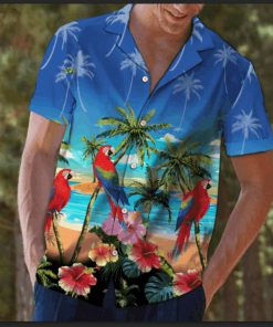 Beach hawaii parrot summer hawaiian shirt 4