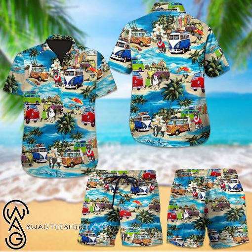 Beach hawaii pitbull dog hawaiian shirt