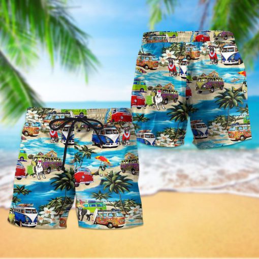 Beach hawaii pitbull dog hawaiian shorts