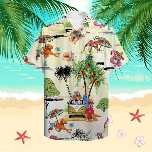 Beach hawaii pitbull hawaiian shirt 1