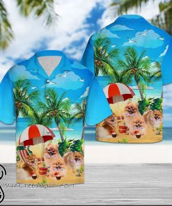 Beach hawaii pomeranian hawaiian shirt