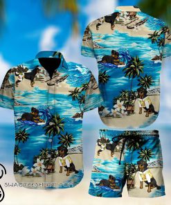 Beach hawaii rottweiler dog hawaiian shirt