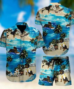 Beach hawaii rottweiler floral hawaiian shirt 2