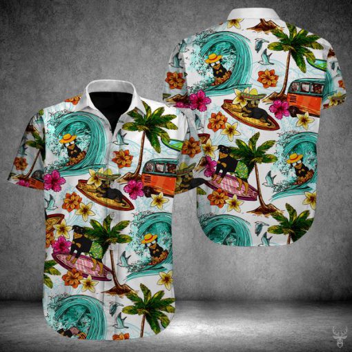 Beach hawaii rottweiler hawaiian shirt 1