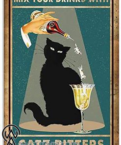Black cat mix your drinks with catz bitters poster