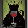 Black cat winery salem always a purrrfect vintage poster