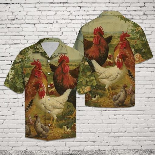 Chicken chemise hawaiian shirt 1