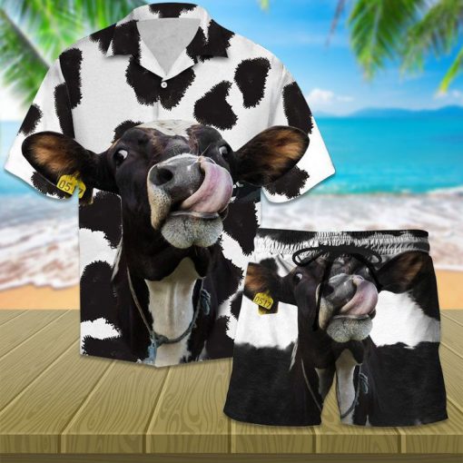Cow face hawaiian shorts