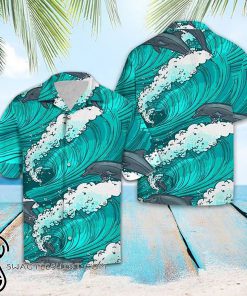 Dolphin wave beach tropical shirt
