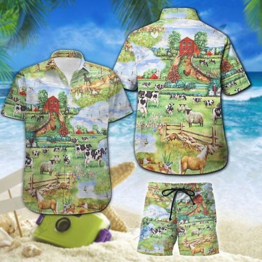 Farmer life hawaiian shorts 1