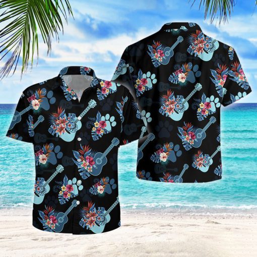 Floral guitar hawaiian shirt 1