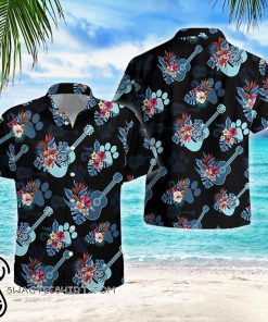 Floral guitar hawaiian shirt