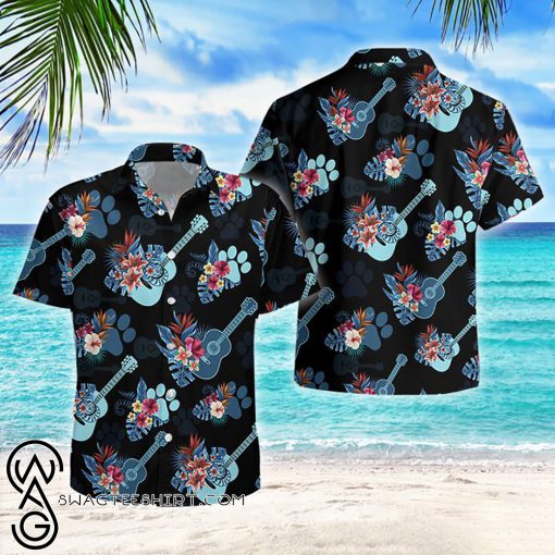 Floral guitar hawaiian shirt