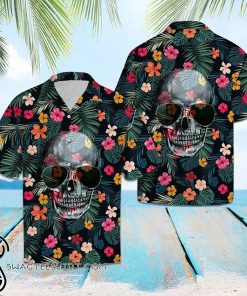 Floral skull tropical hawaiian shirt