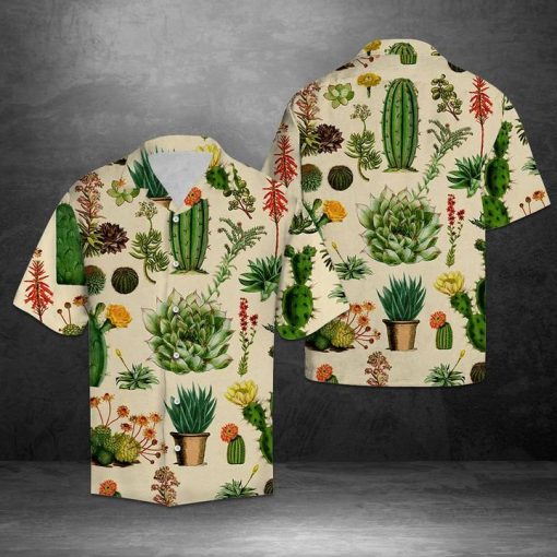 Flower cactus hawaiian shirt 1