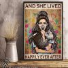 Girl with cats and she lived happily ever after poster