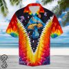 Hippie mushroom tie dye hawaiian shirt