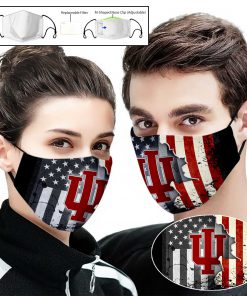 Indiana hoosiers american flag full printing face mask 2