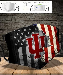 Indiana hoosiers american flag full printing face mask 3