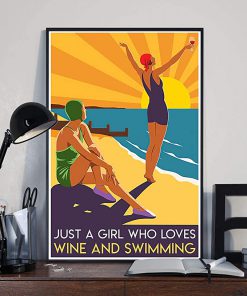 Just a girl who loves wine and swimming summer poster 4