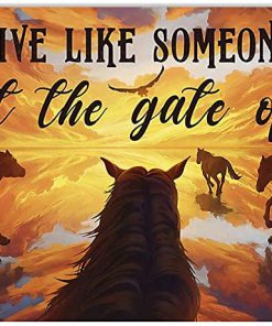 Live like someone left the gate open horse native american poster 4