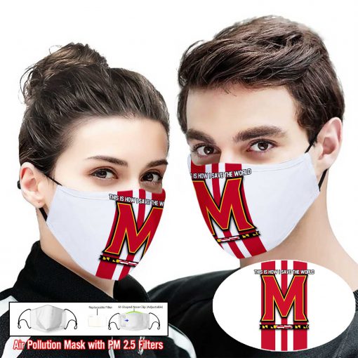 Maryland terrapins this is how i save the world face mask 1