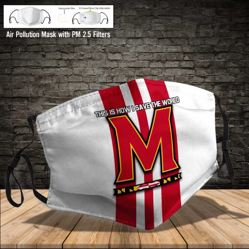 Maryland terrapins this is how i save the world face mask 3