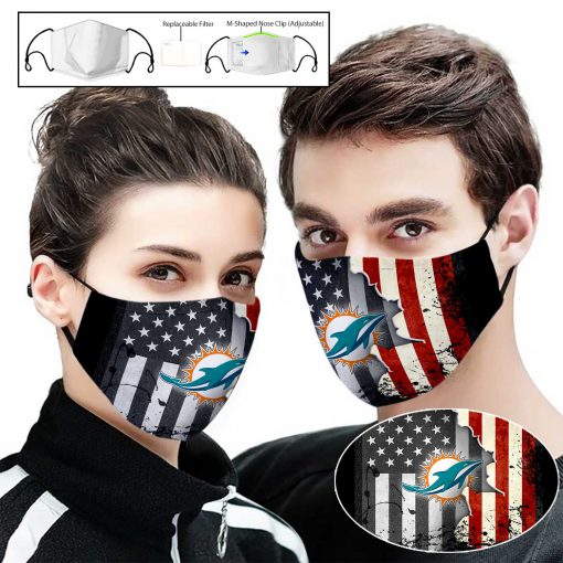 Miami dolphins american flag full printing face mask 1