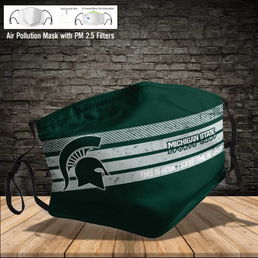 Michigan state spartans this is how i save the world face mask 3