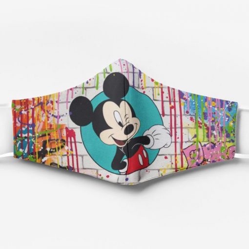 Mickey mouse watercolor full printing face mask 2