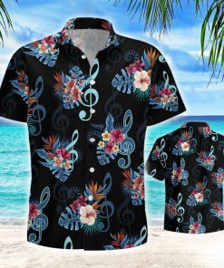 Music note and flower hawaiian shirt 4