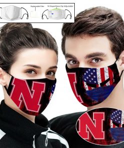Nebraska cornhuskers american flag full printing face mask 1