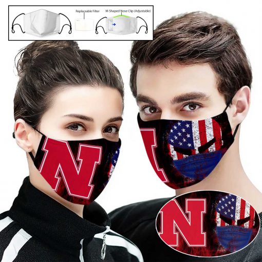 Nebraska cornhuskers american flag full printing face mask 2