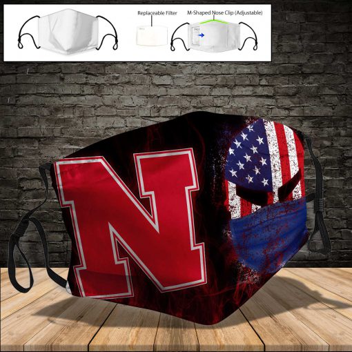 Nebraska cornhuskers american flag full printing face mask 3
