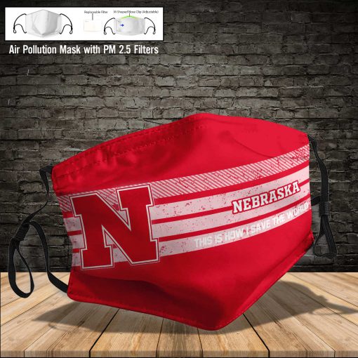Nebraska cornhuskers this is how i save the world full printing face mask 3