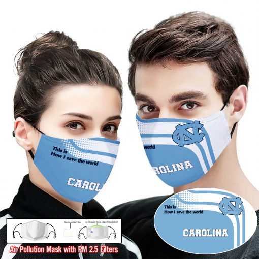 North carolina tar heels this is how i save the world face mask 1