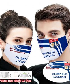 Olympique lyonnais this is how i save the world full printing face mask 1