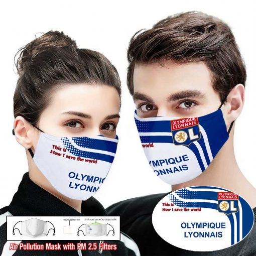 Olympique lyonnais this is how i save the world full printing face mask 2