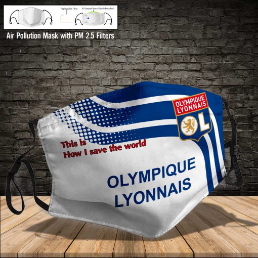 Olympique lyonnais this is how i save the world full printing face mask 3