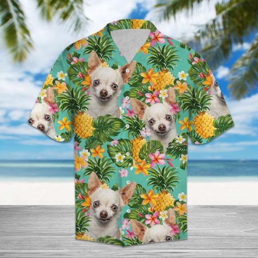 Pineapple chihuahua flower hawaiian shirt 1